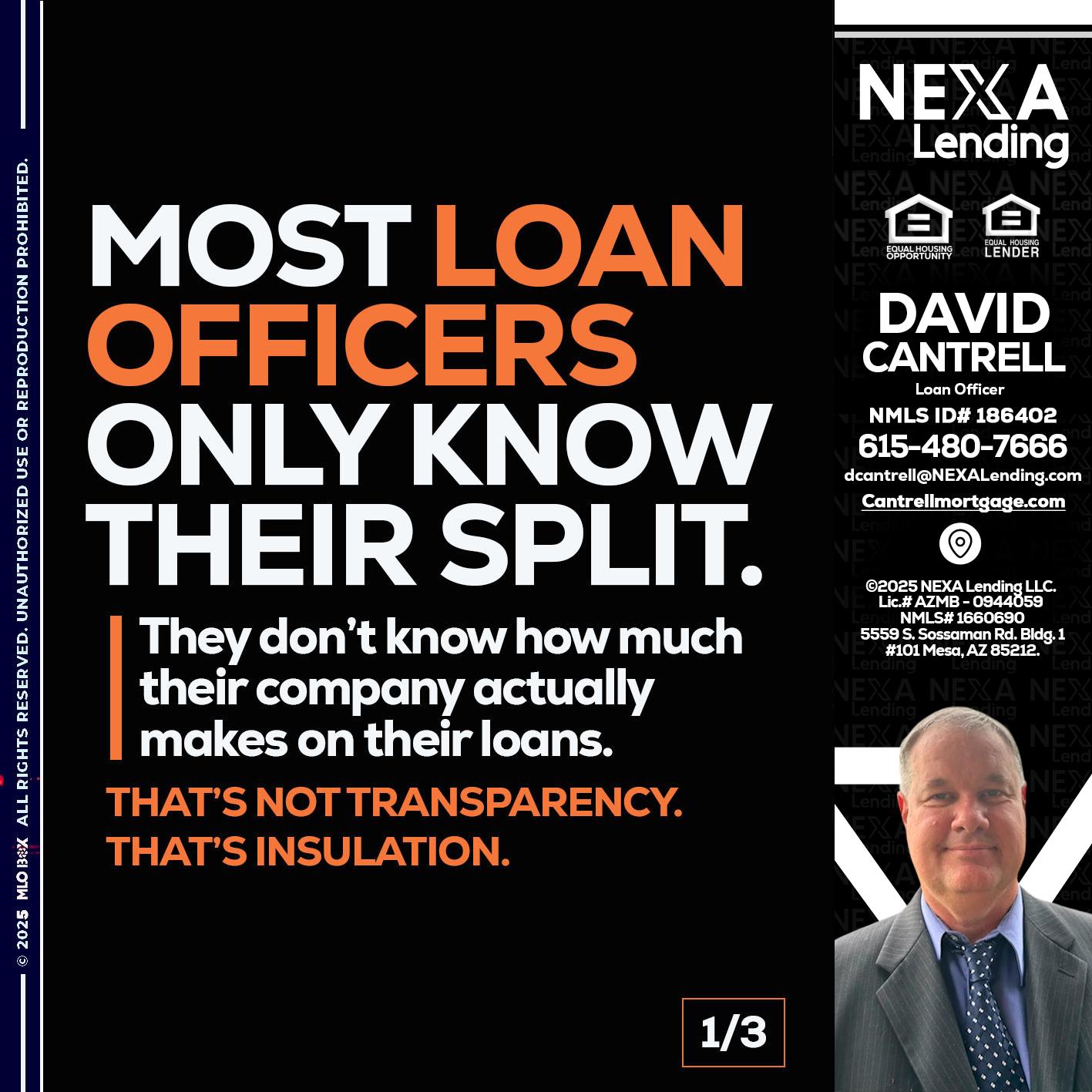 1 OF 3 - David Cantrell -Loan Officer