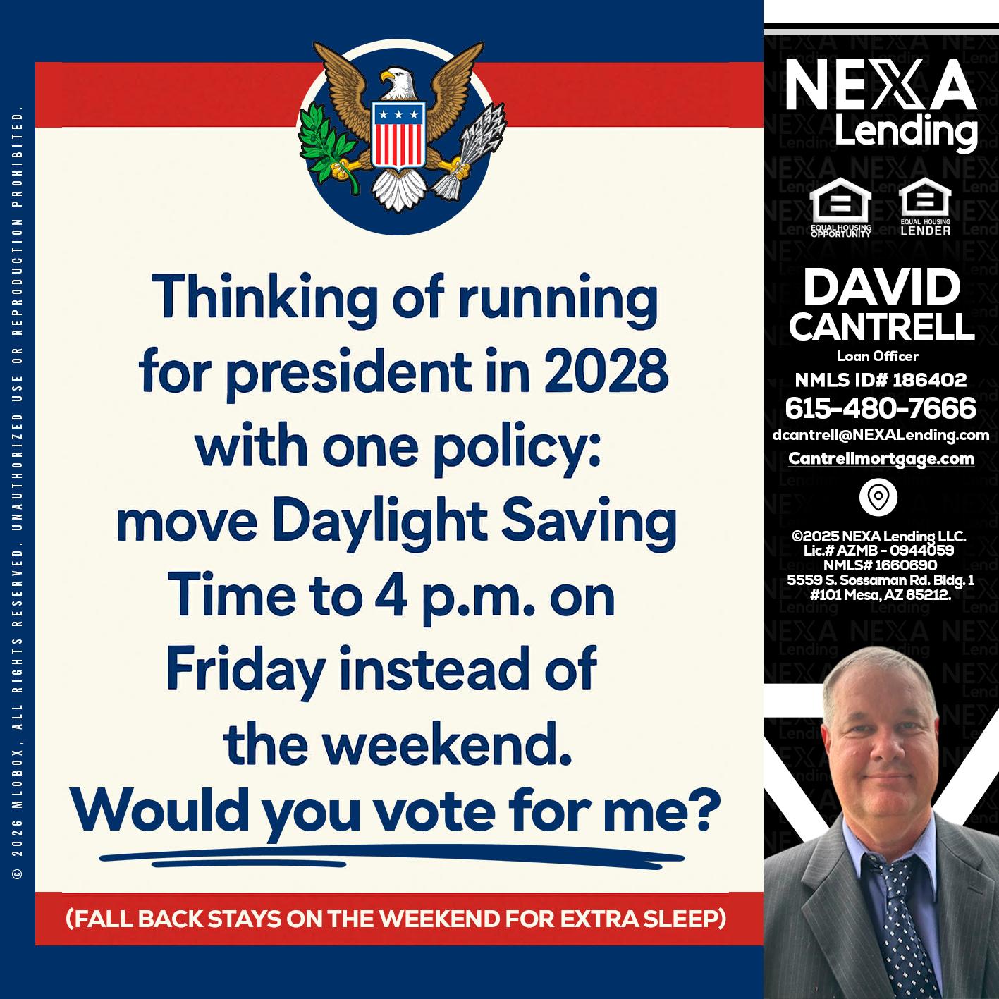 THINKING OF RUNING - David Cantrell -Loan Officer