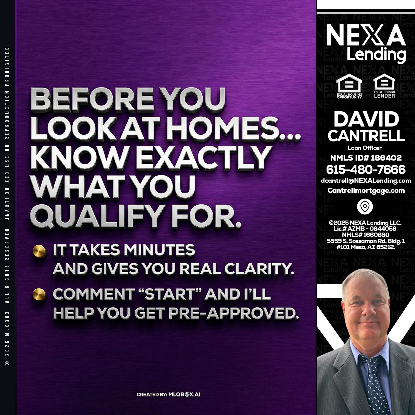 BEFORE YOU - David Cantrell -Loan Officer