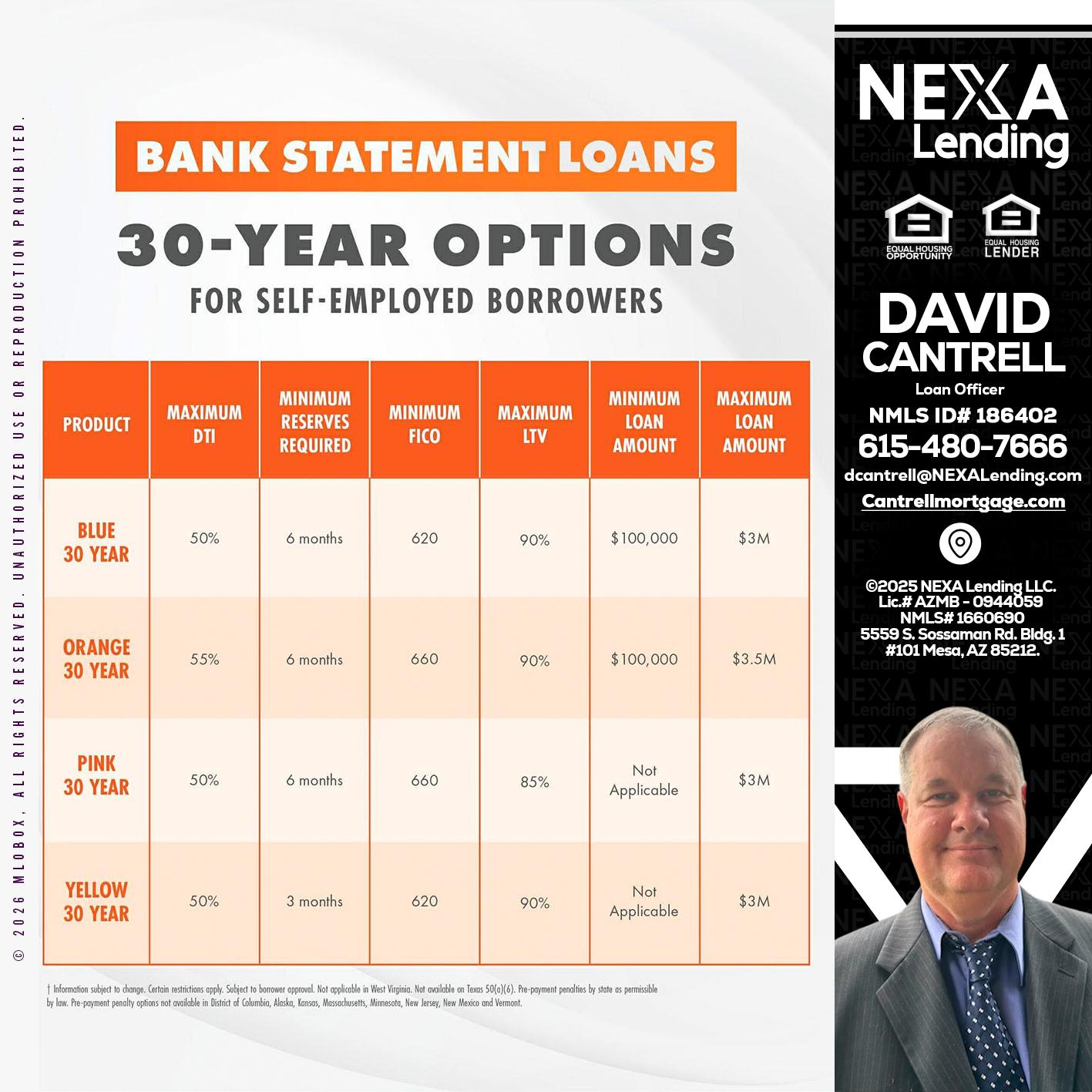 30 YEARS OPTIONS - David Cantrell -Loan Officer
