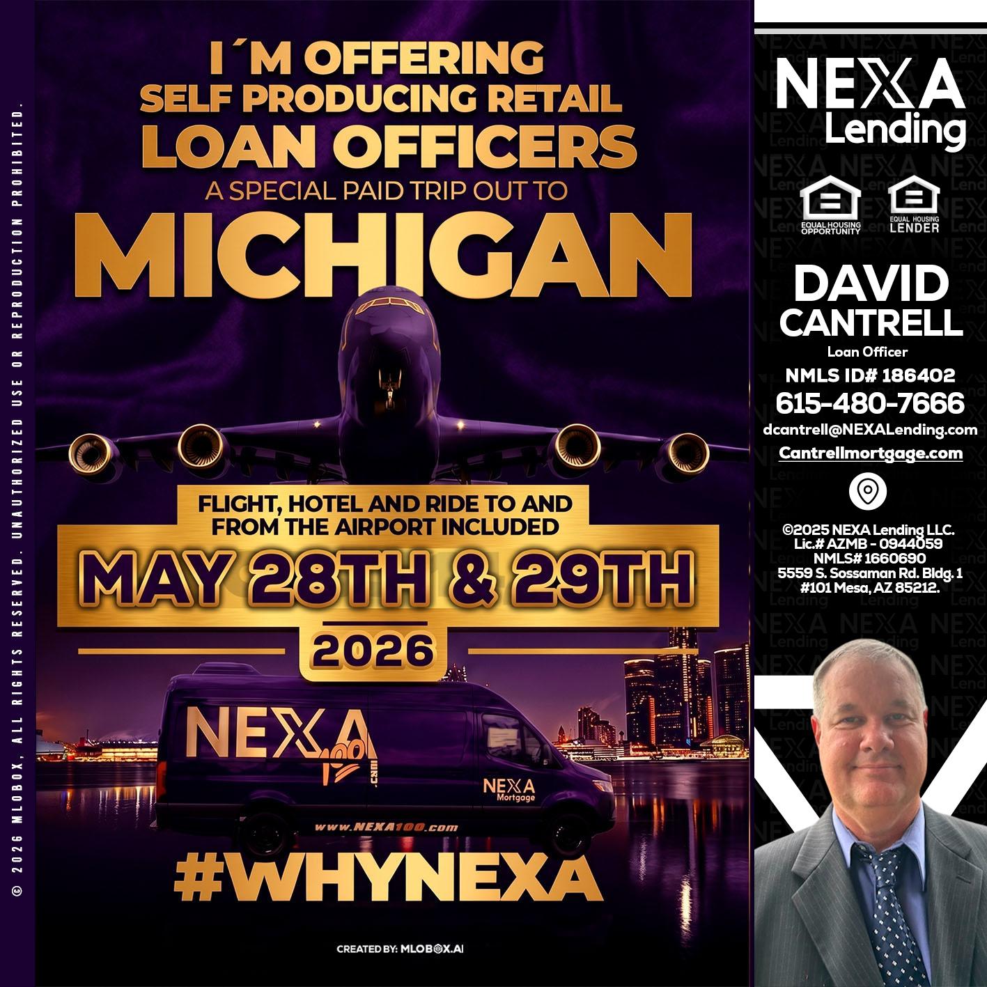 MICHIGAN - David Cantrell -Loan Officer