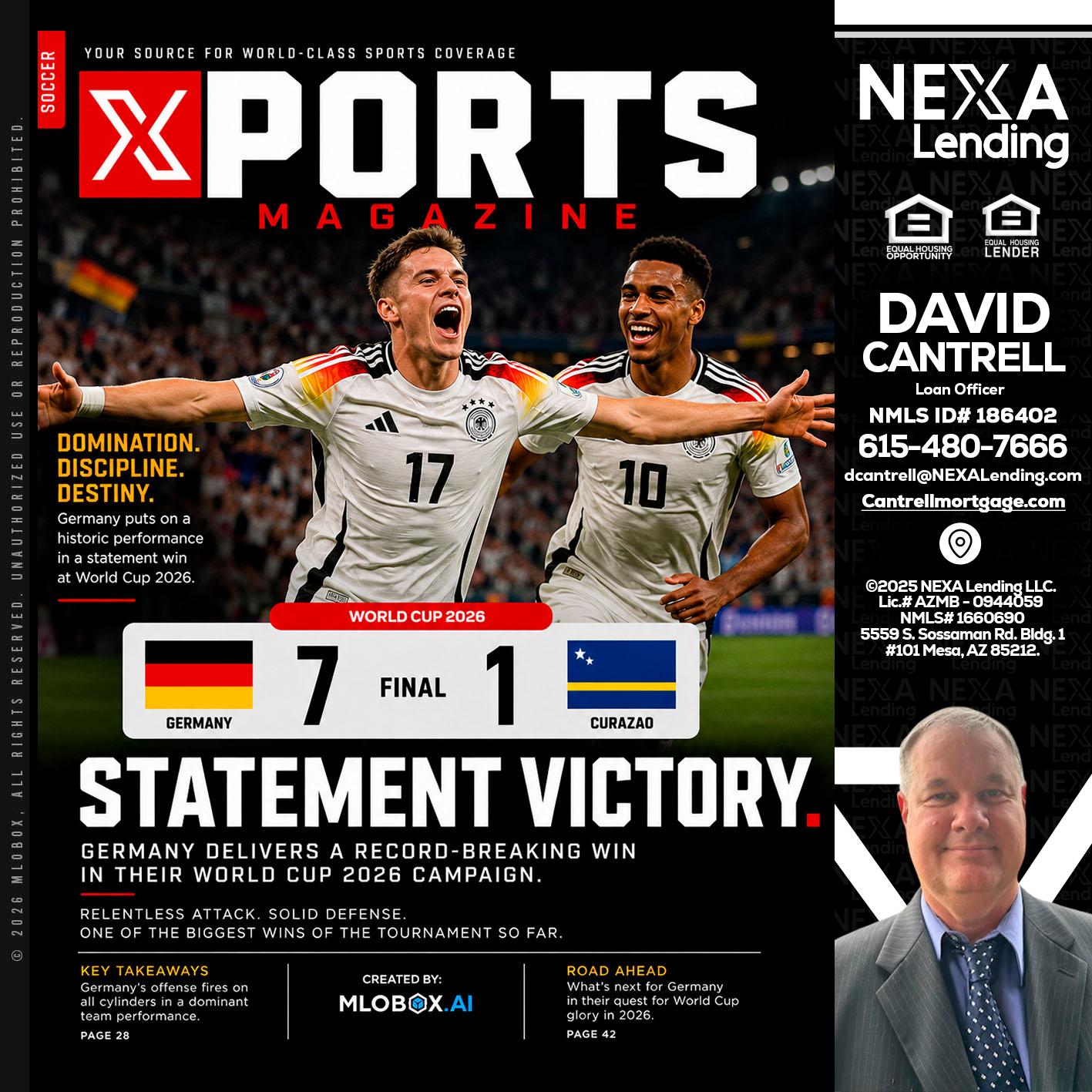 GERMANY VS CURASSAO (7-1) - David Cantrell -Loan Officer