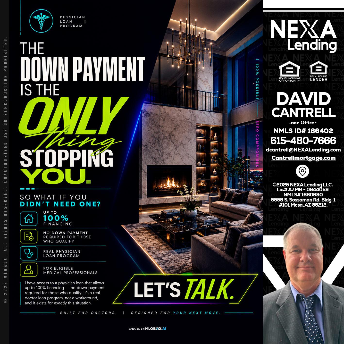 THE DOWN PAYMENT - David Cantrell -Loan Officer