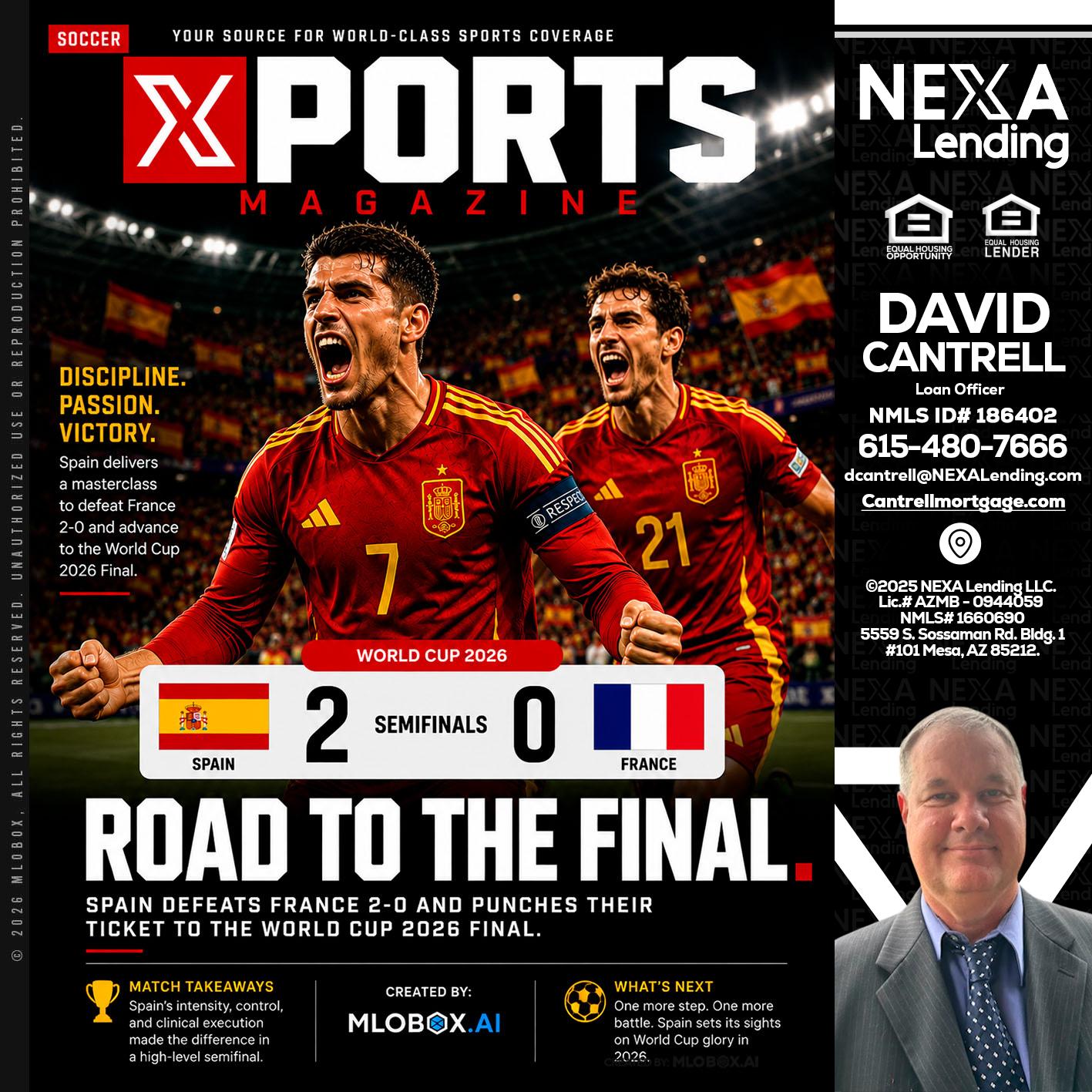 XPORTS WORLD CUP 2026 - David Cantrell -Loan Officer