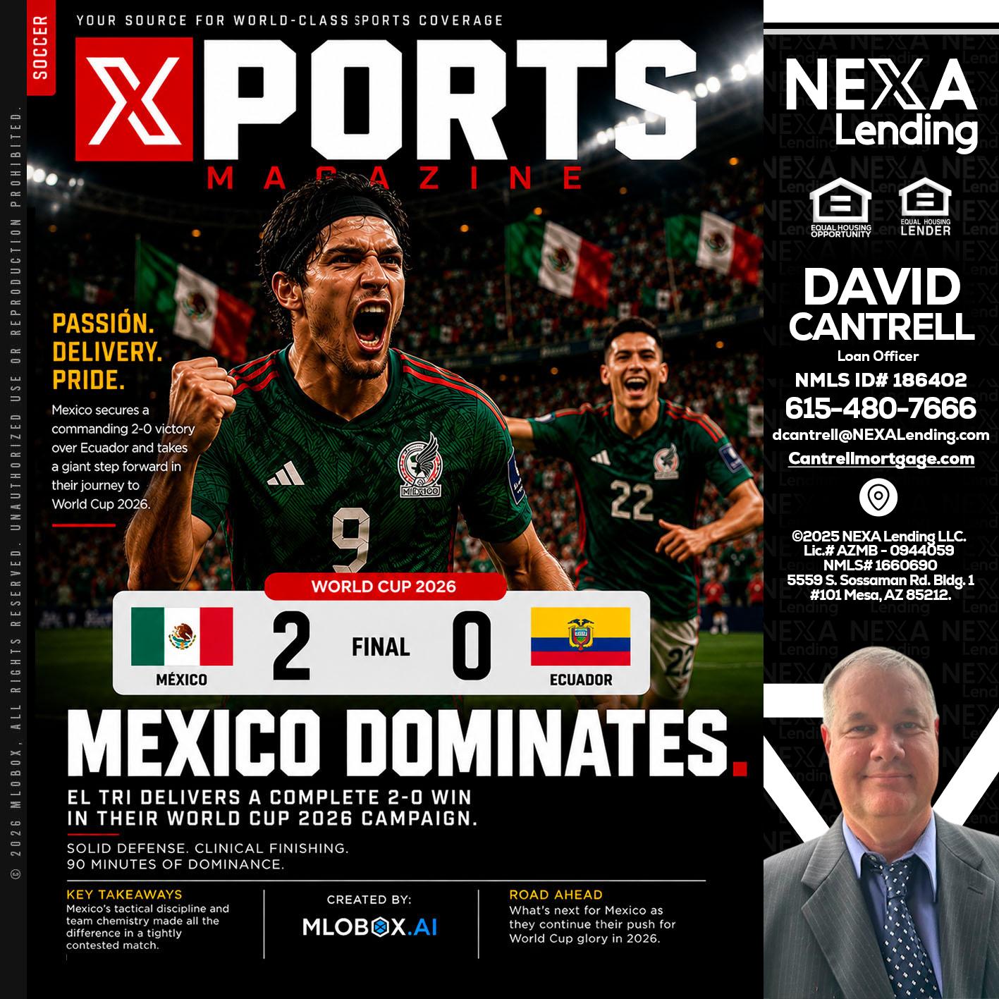 XPORTS MEX 2-0 ECUADOR - David Cantrell -Loan Officer