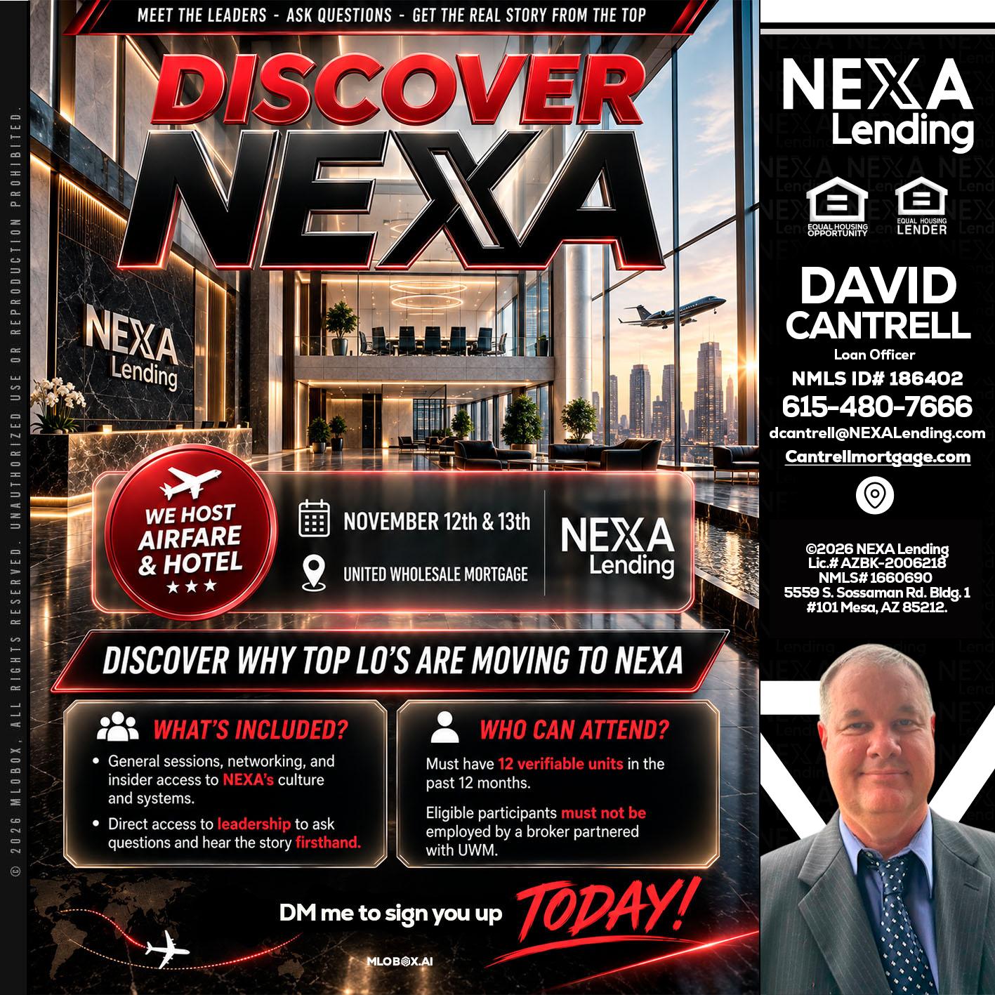 DISCOVER NEXA - David Cantrell -Loan Officer
