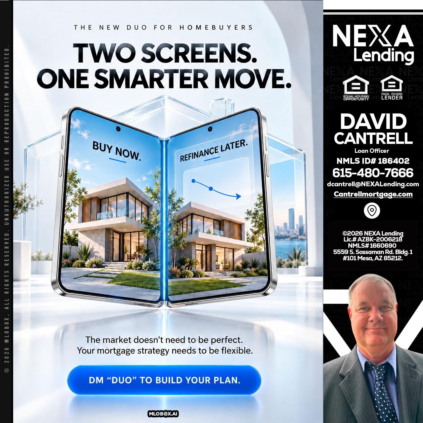TWO SCREENS - David Cantrell -Loan Officer